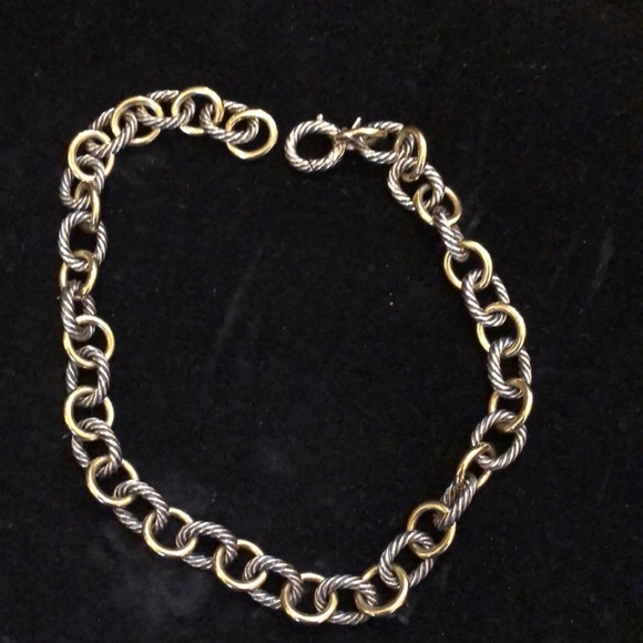 David Yurman 18kt and sterling oval link necklace - Picture 5 of 7